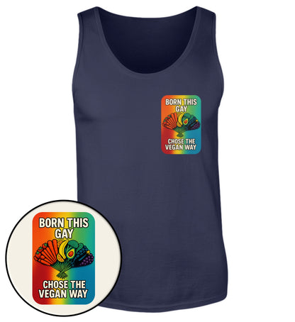French Navy Tank Top – Born this gay. Chose the vegan way. - Vegayn