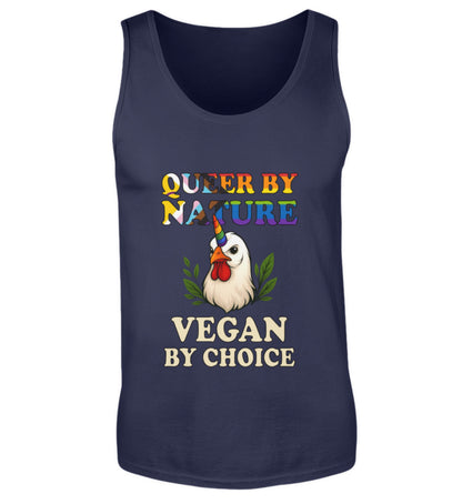 French Navy Tank Top Chicken Unicorn – Queer by nature, Vegan by choice - Vegayn