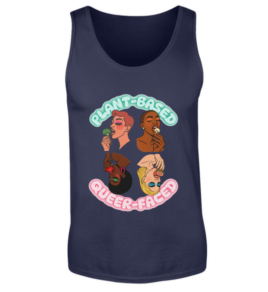 French Navy Tank Top – Plant-based, Queer-faced - Vegayn