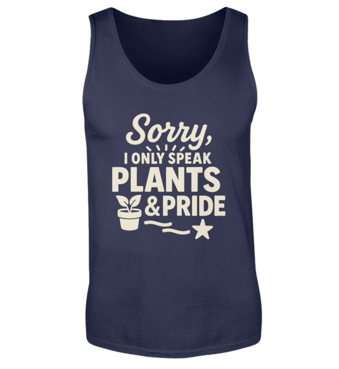 French Navy Tank Top – Sorry, I only speak Plants & Pride - Vegayn