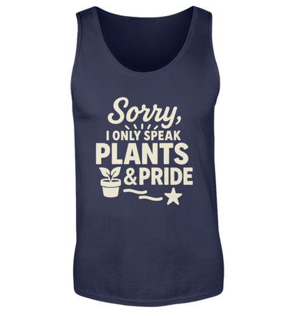French Navy Tank Top – Sorry, I only speak Plants & Pride - Vegayn