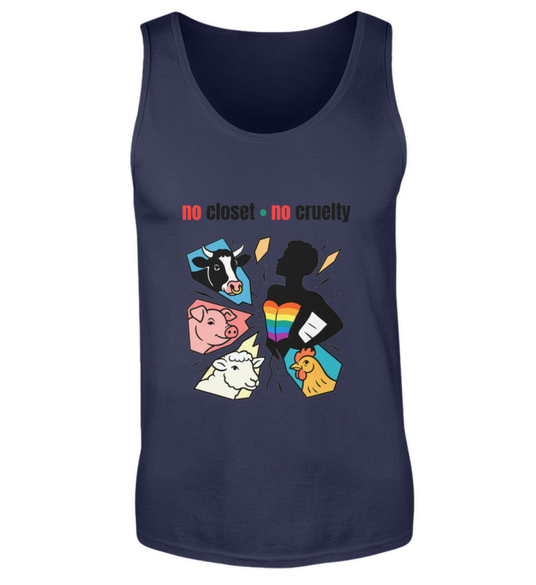 French Navy Tank Top – no closet • no cruelty - Vegayn