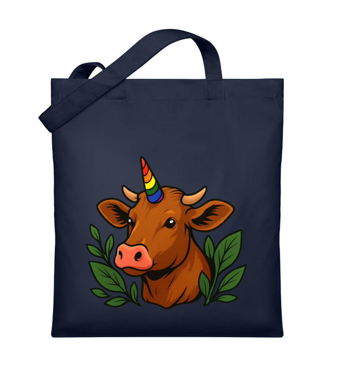 French Navy Tote Bag – Cow Queercorn - Vegayn