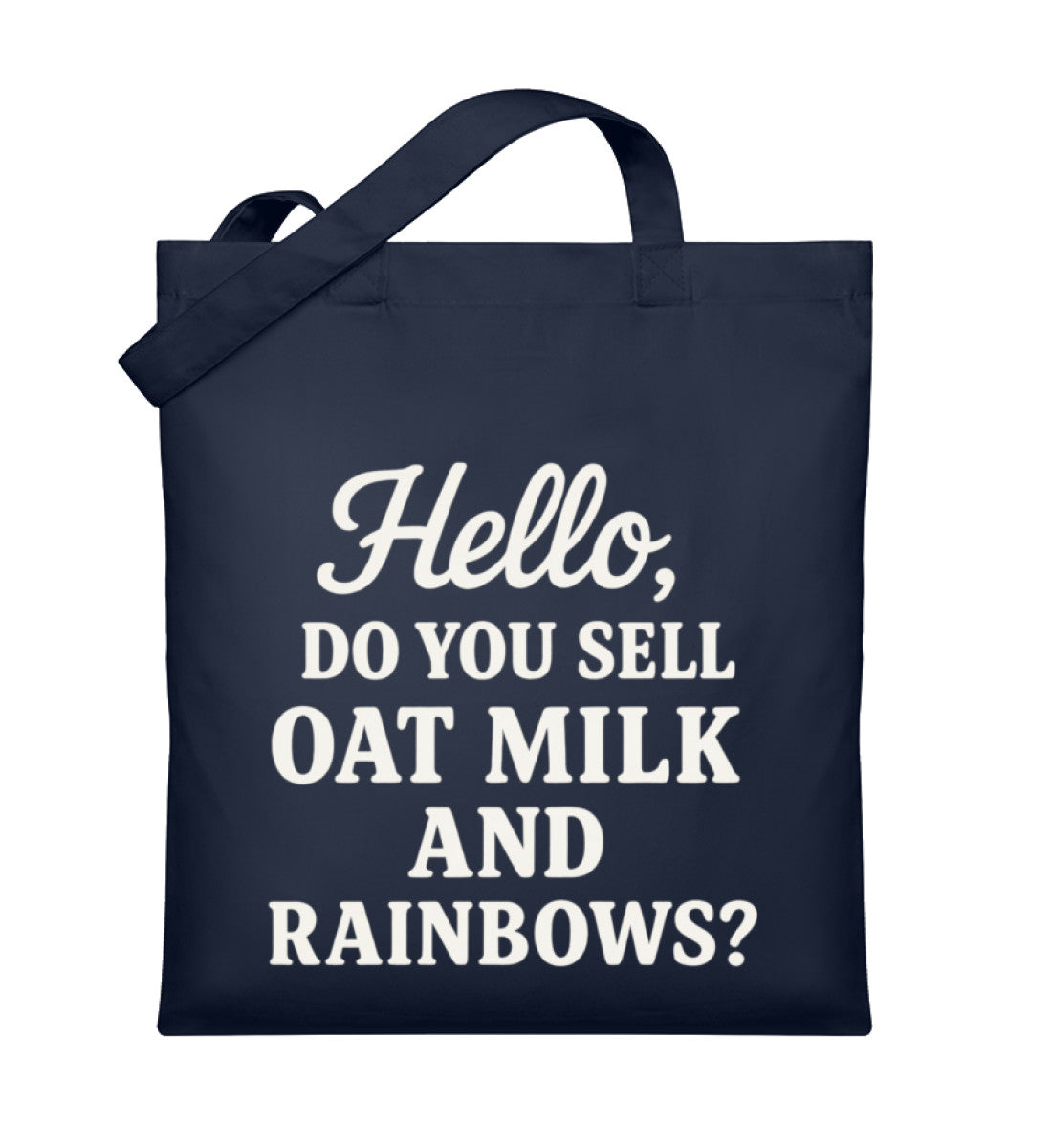 French Navy Tote Bag – Hello, do you sell oat milk and rainbows? - Vegayn