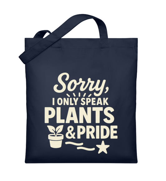 French Navy Tote Bag – Sorry, I only speak Plants & Pride - Vegayn