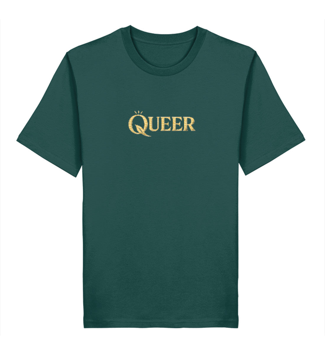 Glazed Green Classic T-Shirt Embroidery – Queer - Vegayn