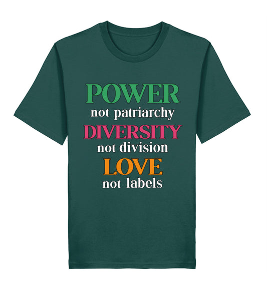 Glazed Green Classic T-Shirt – Power, not patriarchy – Diversity, not division – Love, not labels - Vegayn