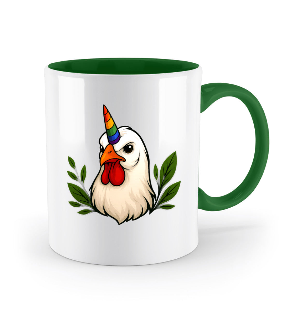 Go Green Two-coloured Mug – Chicken Unicorn - Vegayn