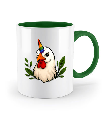 Go Green Two-coloured Mug – Chicken Unicorn - Vegayn
