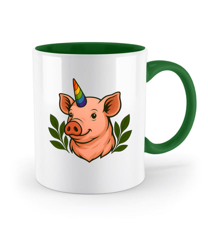 Go Green Two-coloured Mug – Pig Unicorn - Vegayn