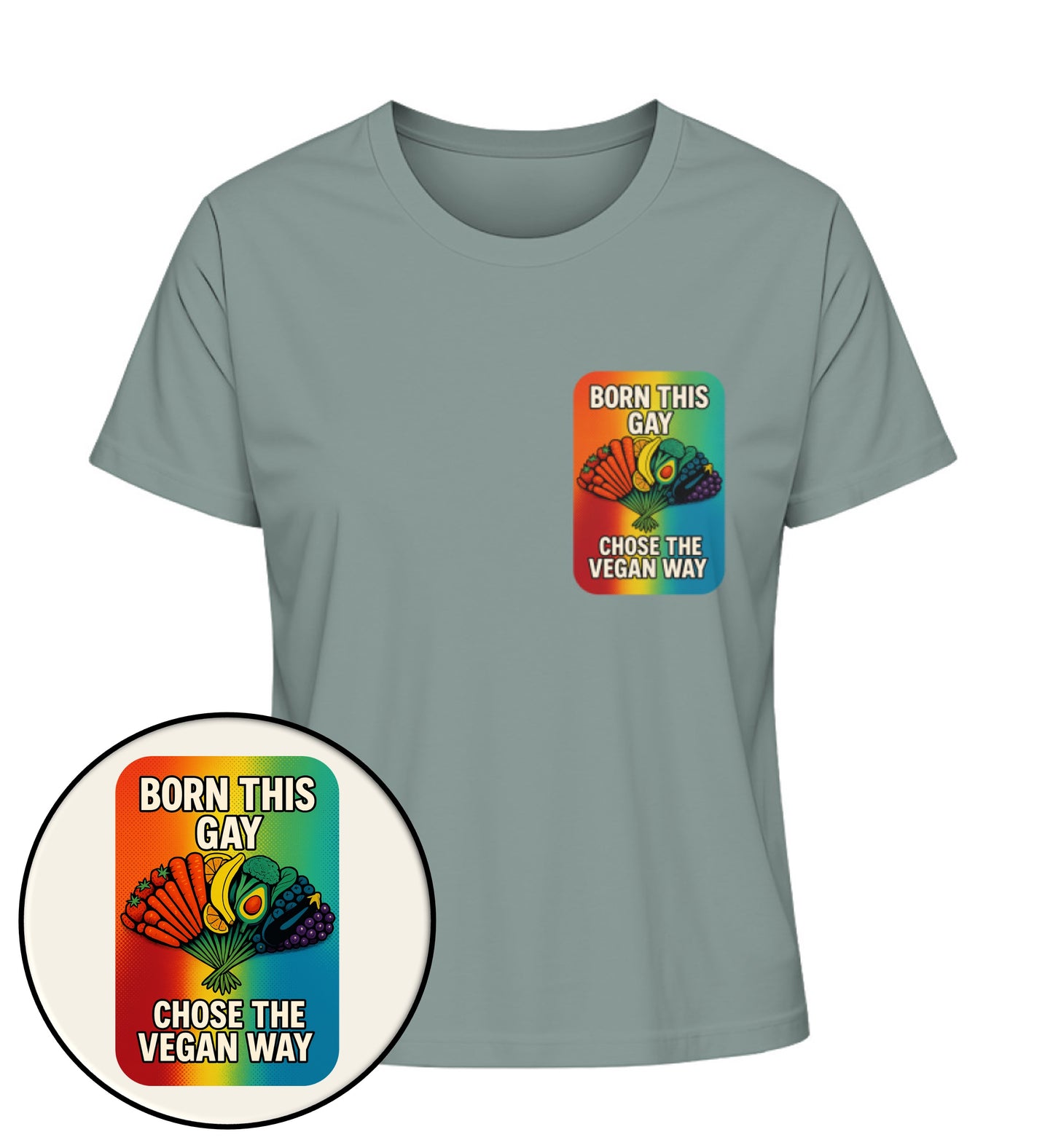 Green Bay Short-Fit T-Shirt – Born this gay. Chose the vegan way. - Vegayn