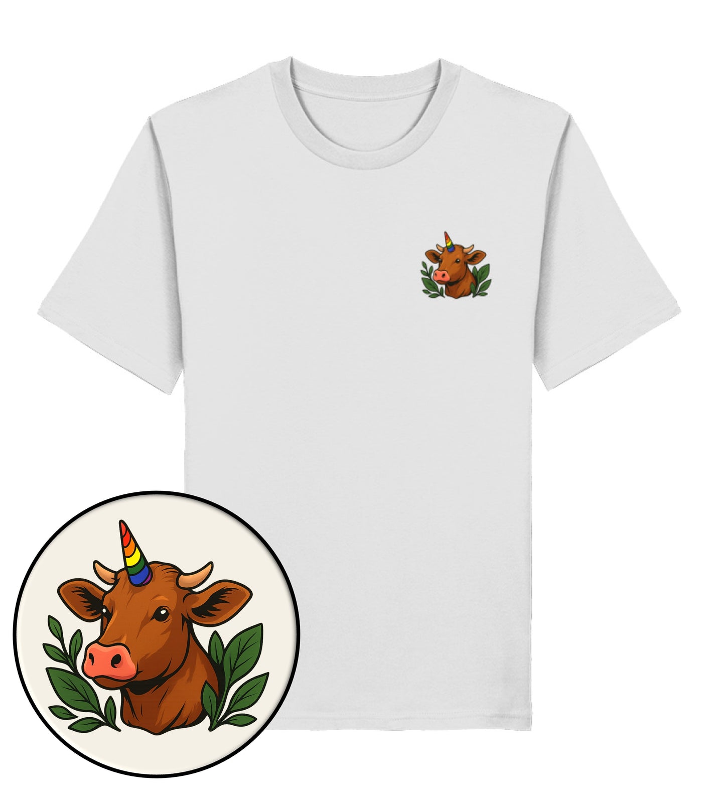 Heather Grey Classic T-Shirt – Cow Queercorn - Vegayn