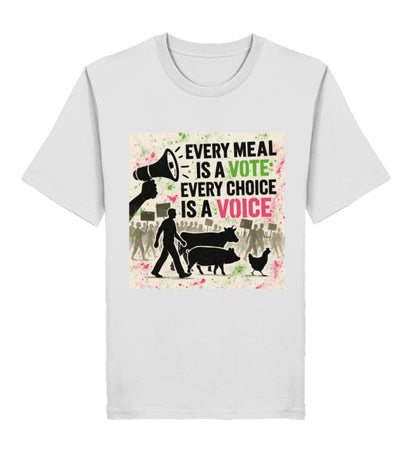 Heather Grey Classic T-Shirt – Every meal is a vote. Every choice is a voice. - Vegayn