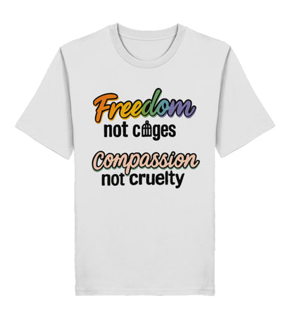 Heather Grey Classic T-Shirt – Freedom, not cages – Compassion, not cruelty - Vegayn