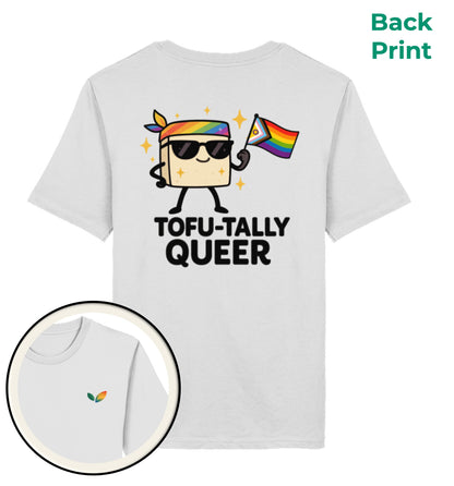 Heather Grey Classic T-Shirt – Tofu-tally queer with bandana - Vegayn