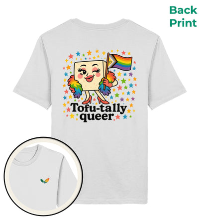 Heather Grey Classic T-Shirt – Tofu-tally queer with boa - Vegayn