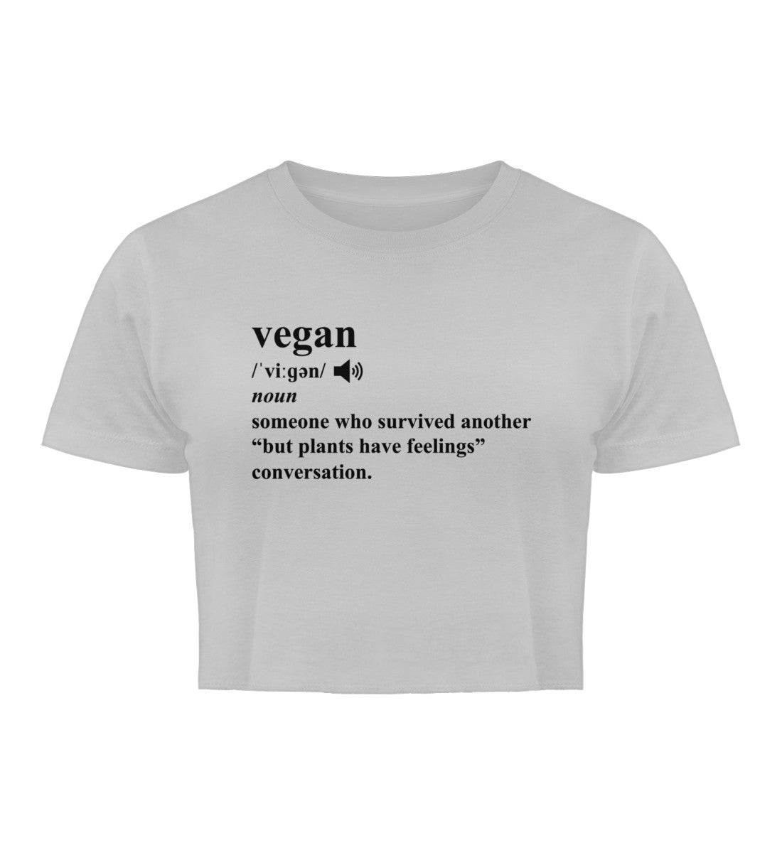 Heather Grey Cropped T-Shirt – Dictionary Vegan - Vegayn