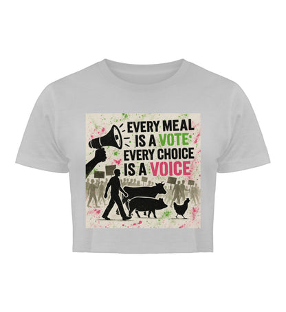 Heather Grey Cropped T-Shirt – Every meal is a vote. Every choice is a voice. - Vegayn