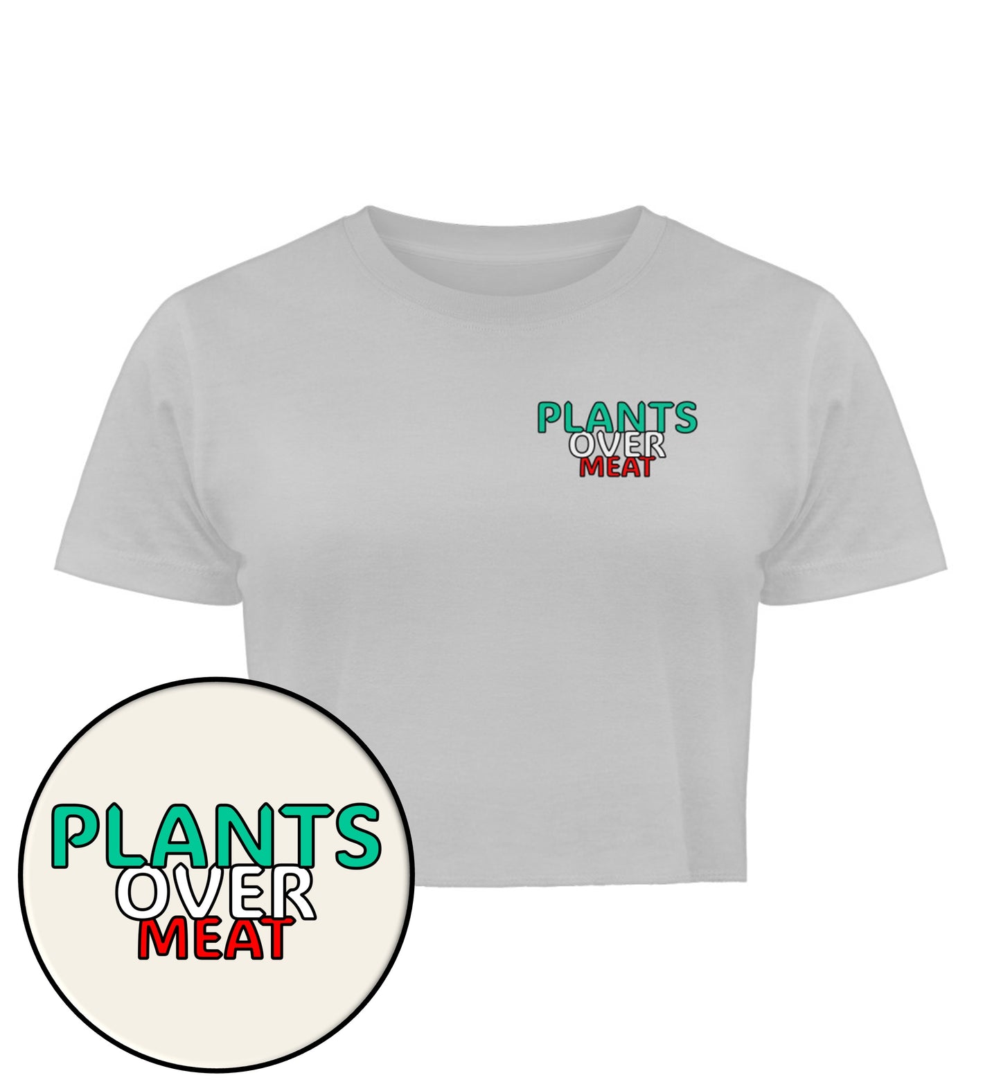 Heather Grey Cropped T-Shirt – Plants over meat - Vegayn