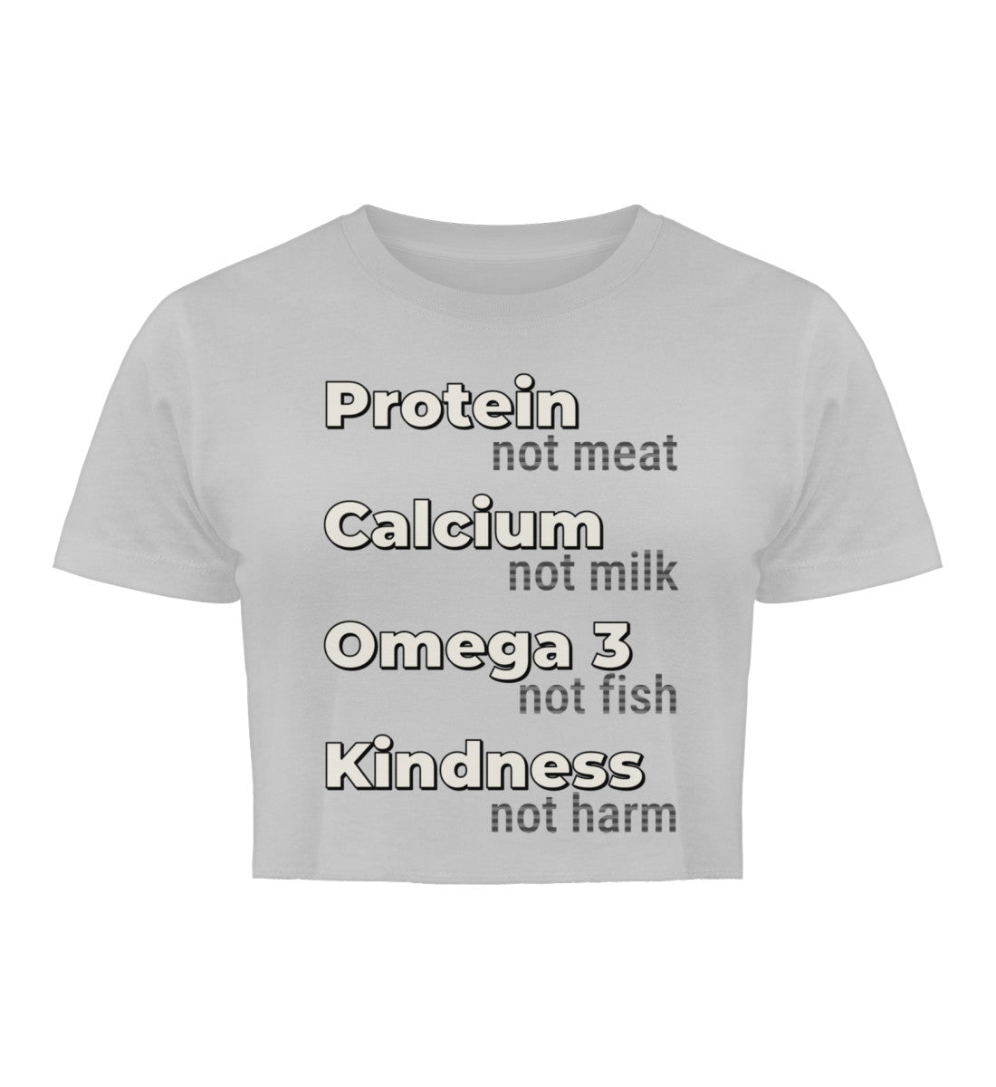 Heather Grey Cropped T-Shirt – Protein, not meat... - Vegayn