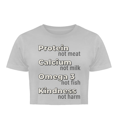 Heather Grey Cropped T-Shirt – Protein, not meat... - Vegayn