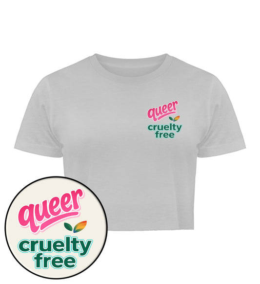 Heather Grey Cropped T-Shirt – Queer & cruelty-free - Vegayn