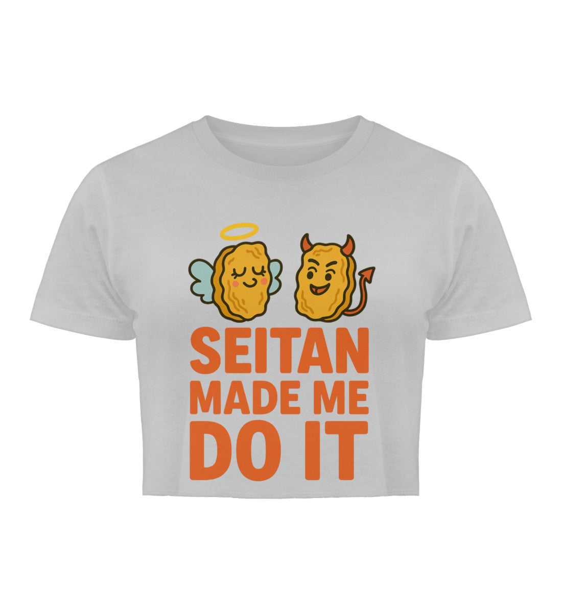 Heather Grey Cropped T-Shirt – Seitan made me do it - Vegayn