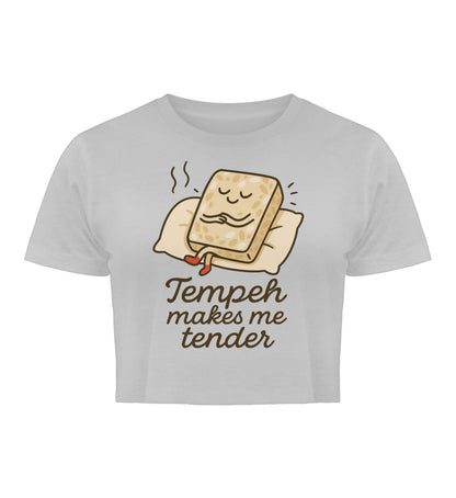 Heather Grey Cropped T-Shirt – Tempeh makes me tender - Vegayn