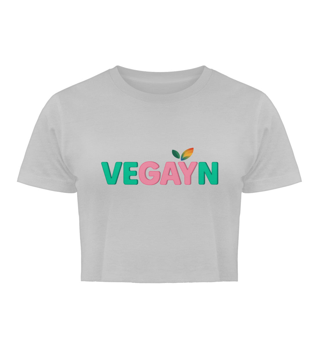 Heather Grey Cropped T-Shirt – Vegayn