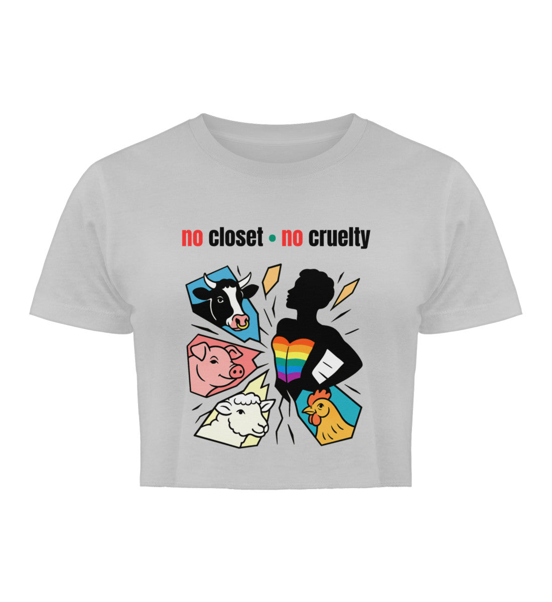 Heather Grey Cropped T-Shirt – no closet • no cruelty - Vegayn