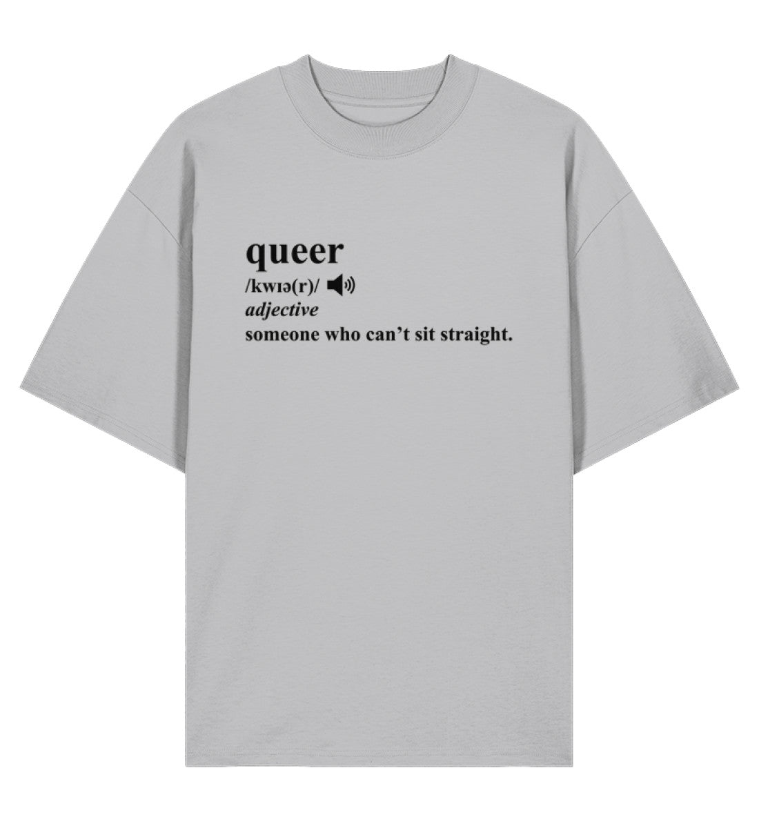 Heather Grey Oversized T-Shirt – Dictionary Queer - Vegayn