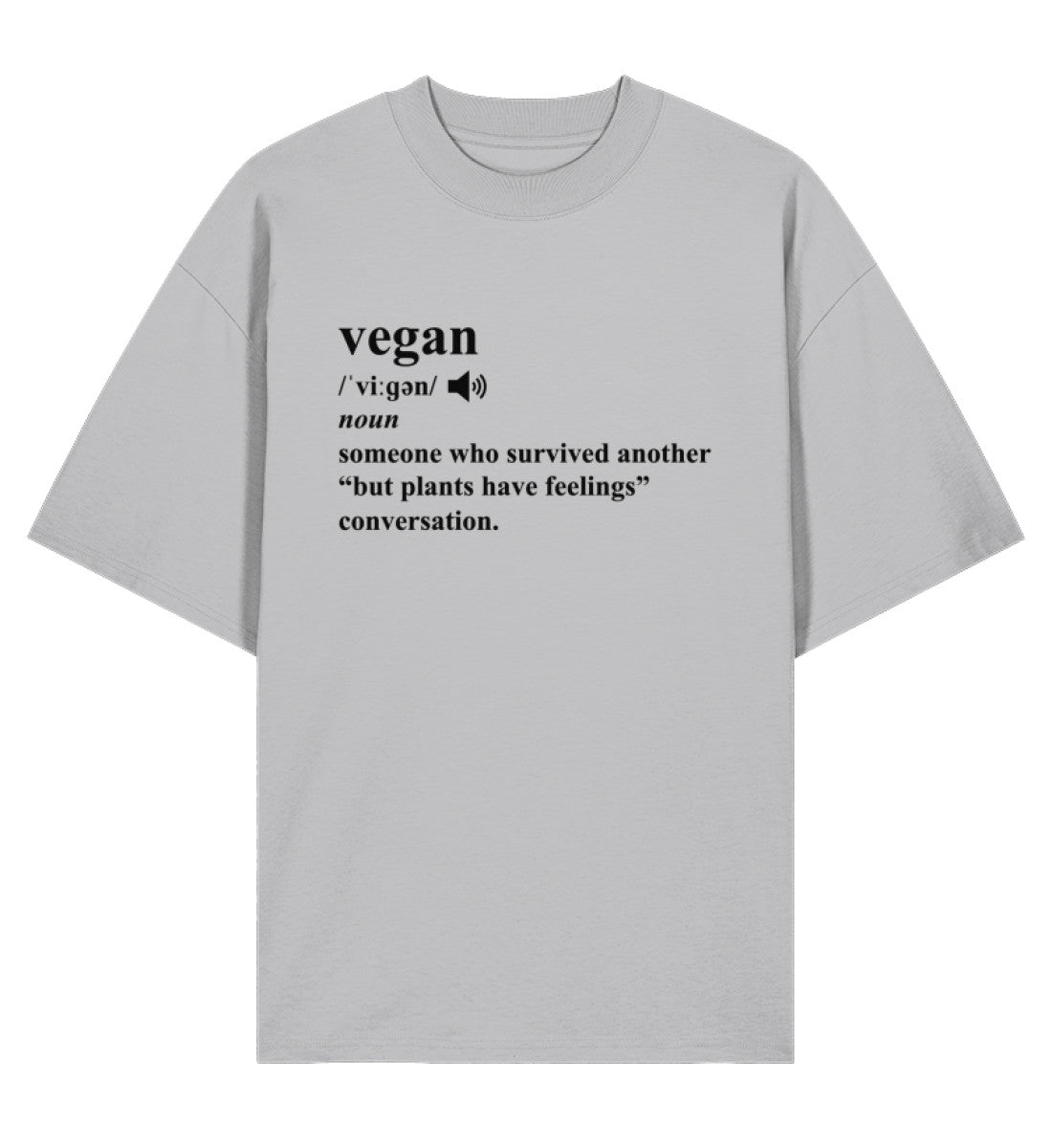 Heather Grey Oversized T-Shirt – Dictionary Vegan - Vegayn