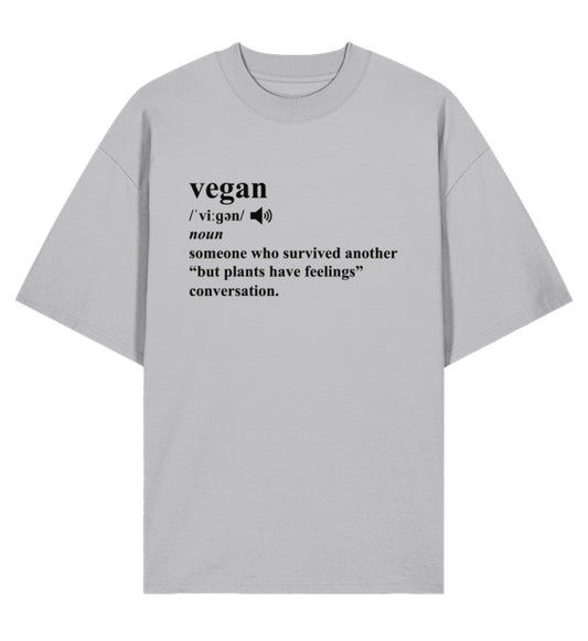 Heather Grey Oversized T-Shirt – Dictionary Vegan - Vegayn