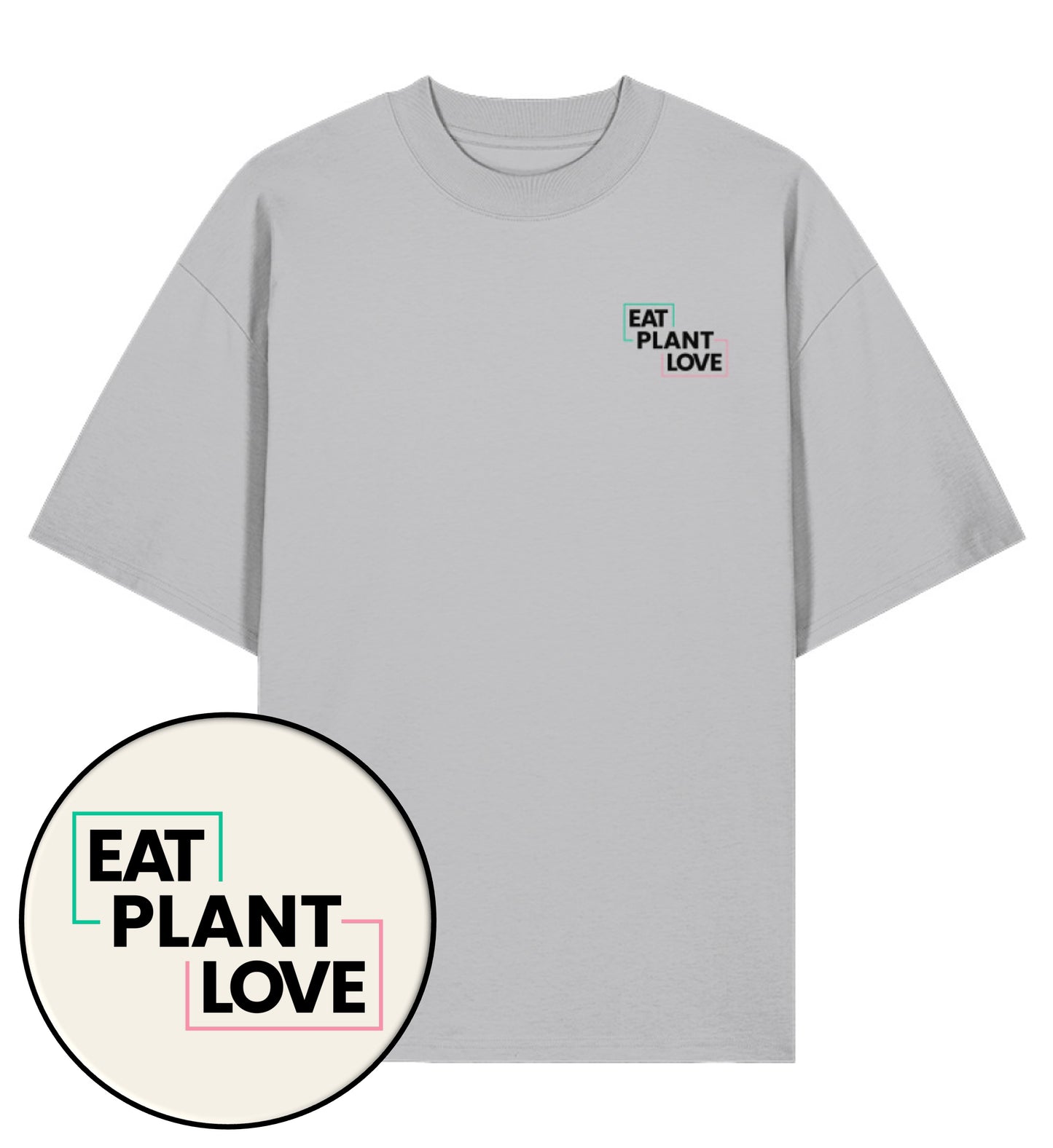 Heather Grey Oversized T-Shirt – Eat plant. Plant love - Vegayn