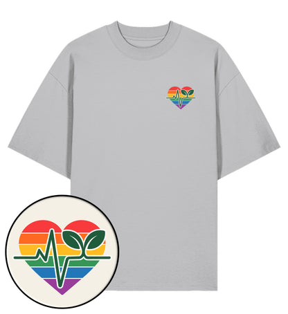 Heather Grey Oversized T-Shirt – Queer-Vegan ECG - Vegayn