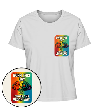 Heather Grey Short-Fit T-Shirt – Born this gay. Chose the vegan way. - Vegayn