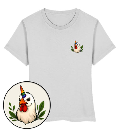 Heather Grey Short-Fit T-Shirt – Chicken Queercorn - Vegayn