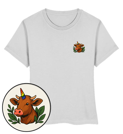 Heather Grey Short-Fit T-Shirt – Cow Queercorn - Vegayn