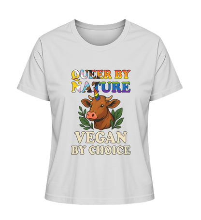 Heather Grey Short-Fit T-Shirt Cow Unicorn – Queer by nature, Vegan by choice - Vegayn