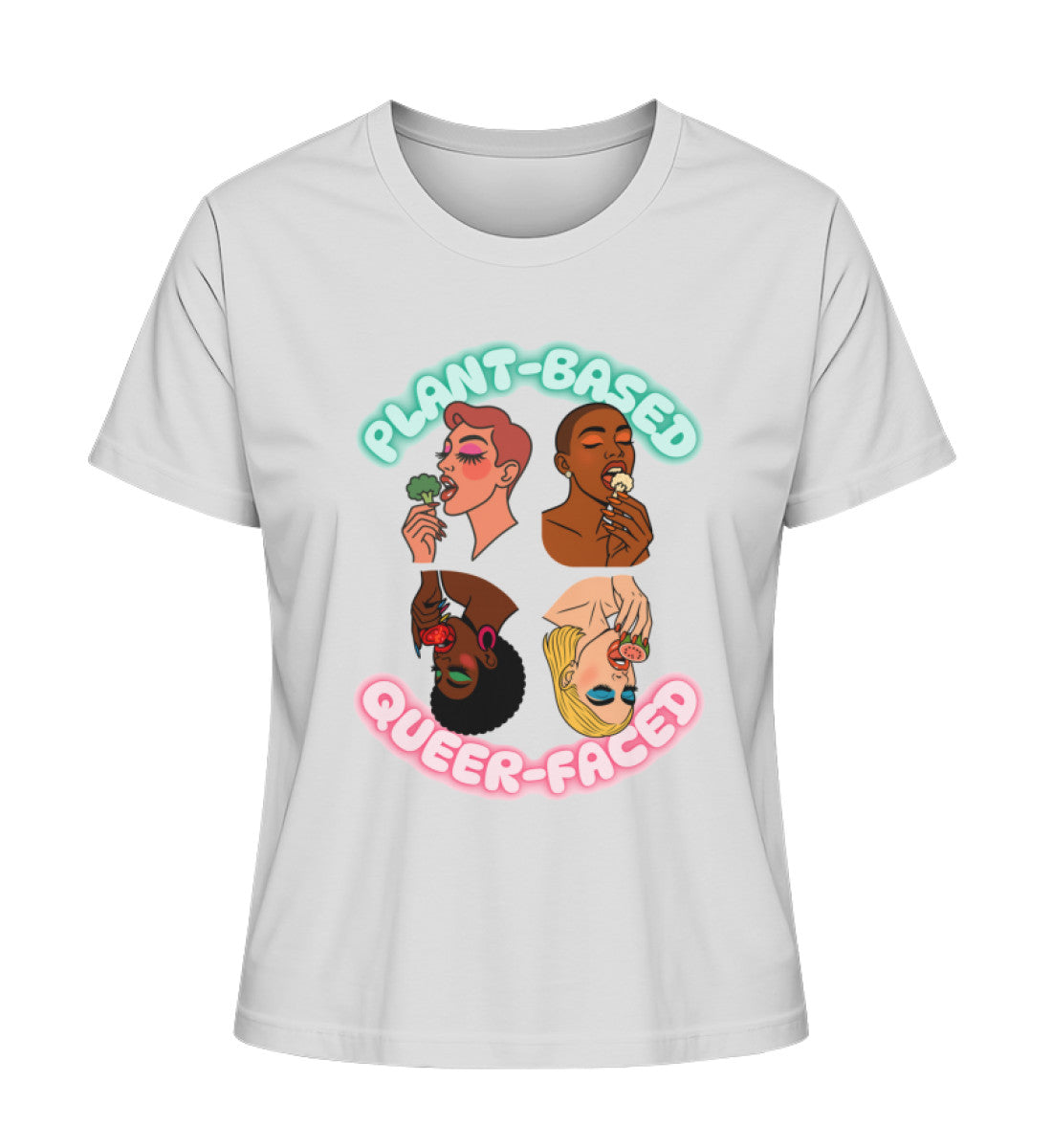 Heather Grey Short-Fit T-Shirt – Plant-based, Queer-faced - Vegayn