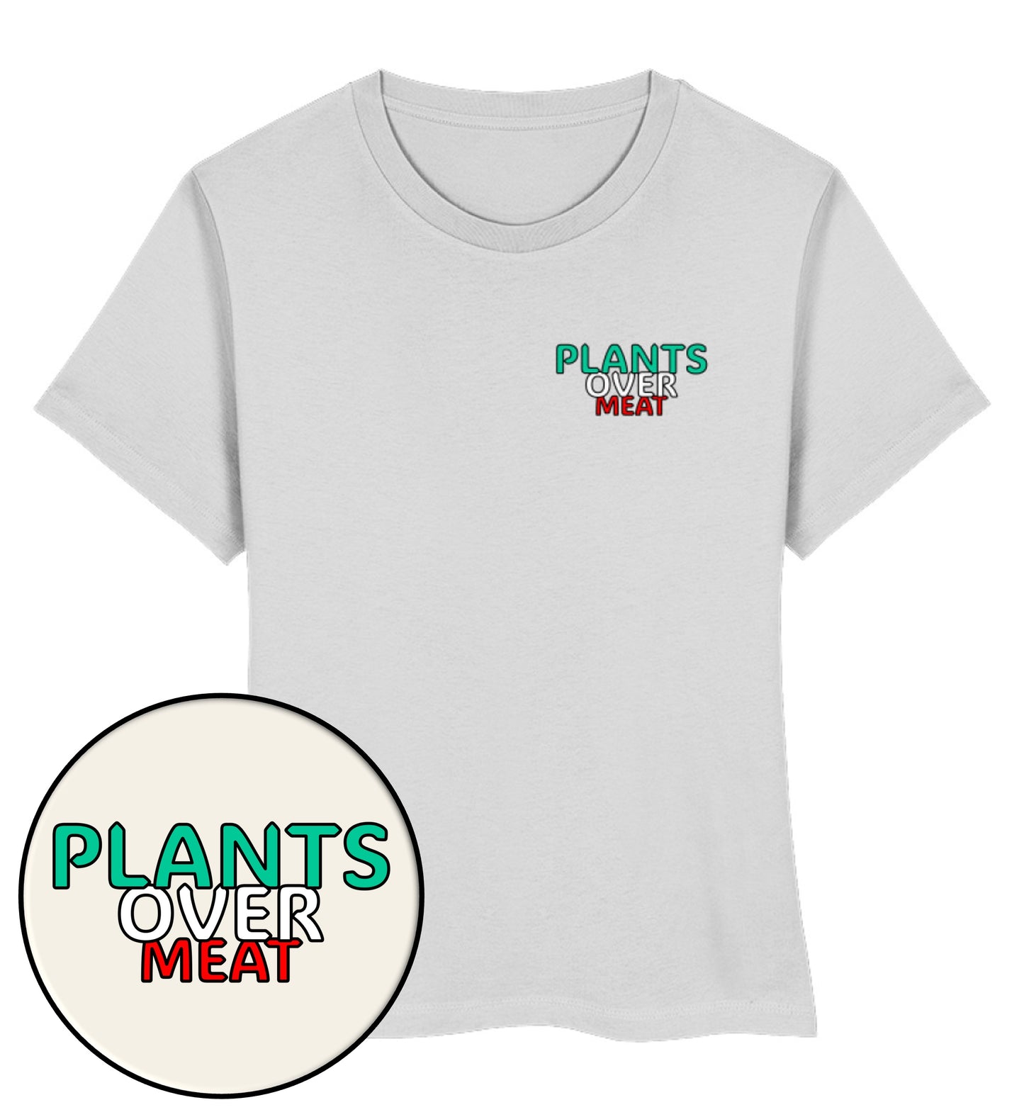 Heather Grey Short-Fit T-Shirt – Plants over meat - Vegayn