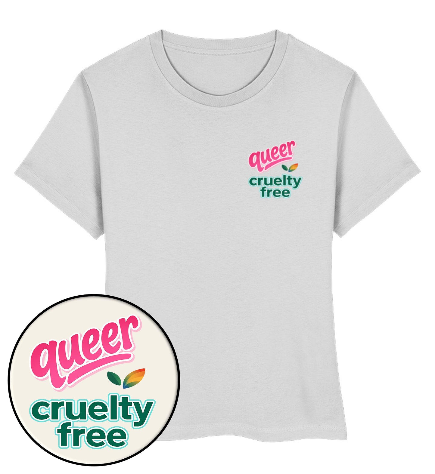 Heather Grey Short-Fit T-Shirt – Queer & cruelty-free - Vegayn
