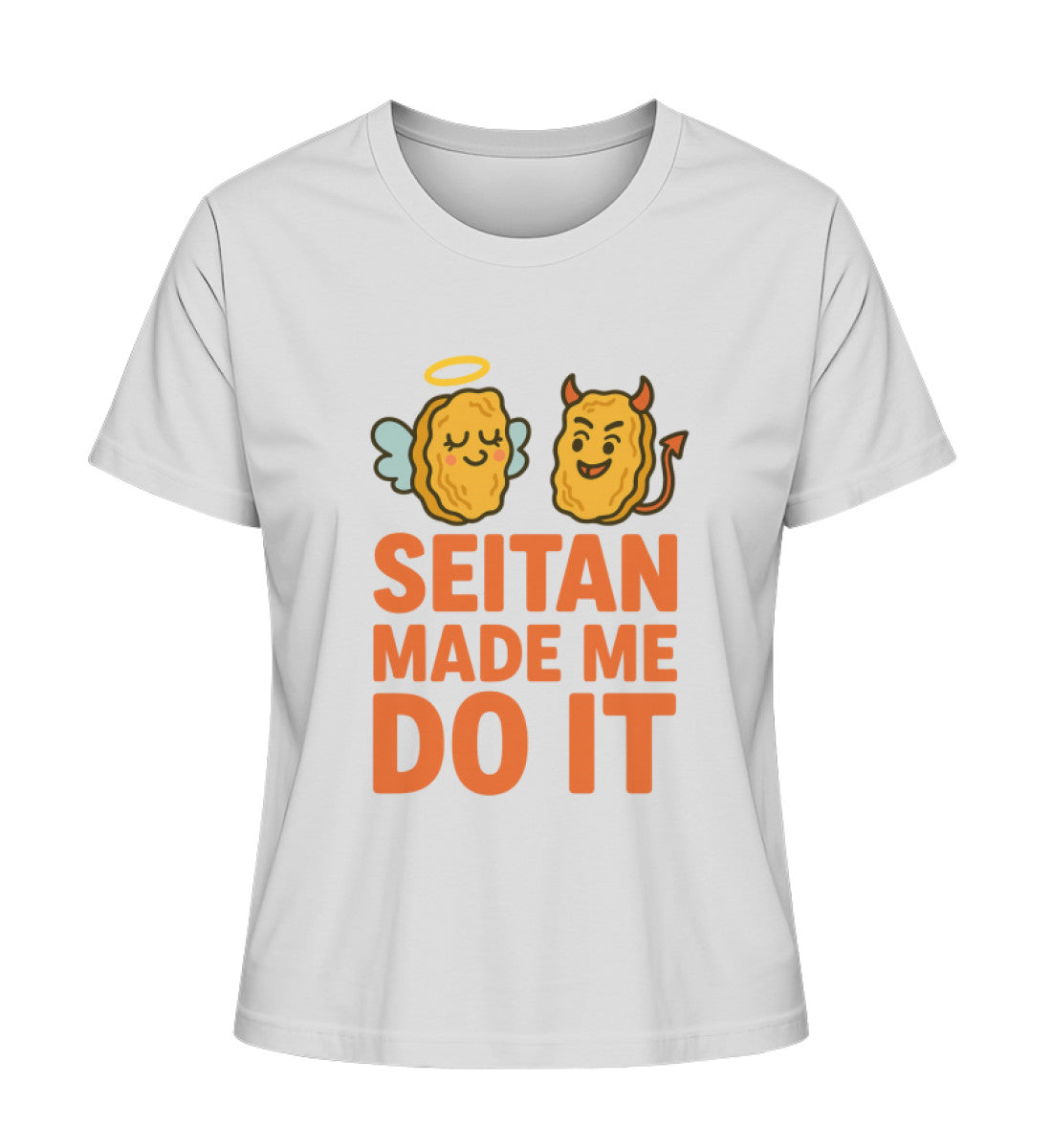 Heather Grey Short-Fit T-Shirt – Seitan made me do it - Vegayn