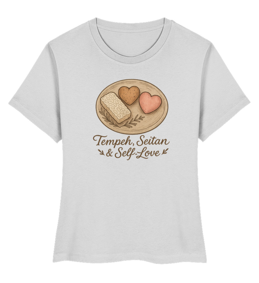 Heather Grey Short-Fit T-Shirt – Tempeh, seitan & self-love - Vegayn