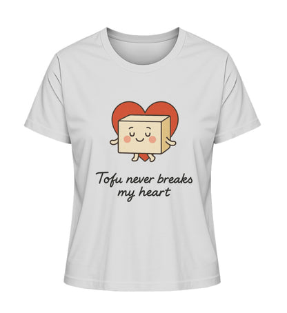 Heather Grey Short-Fit T-Shirt – Tofu never breaks my heart - Vegayn