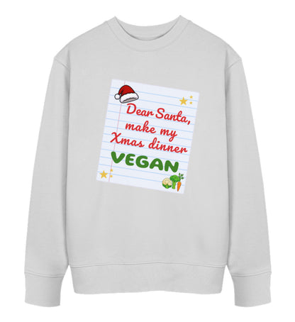 Heather Grey Sweatshirt Christmas – Dear Santa, make my Xmas dinner Vegan - Vegayn
