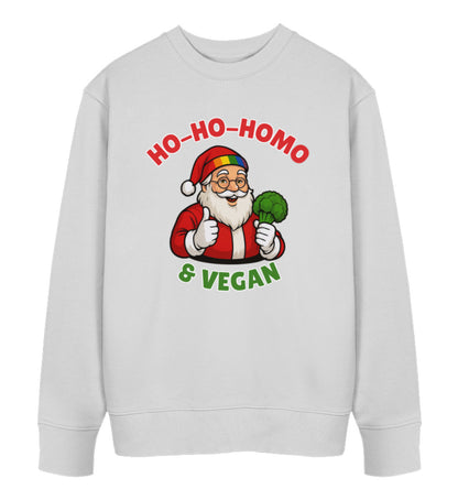 Heather Grey Sweatshirt Christmas – Ho-Ho-Homo & Vegan - Vegayn