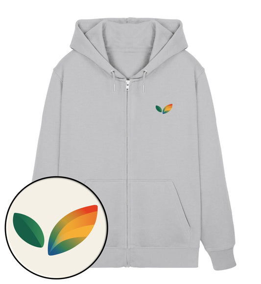 Heather Grey Zipper Hoodie – Vegayn Queer Little Leaf - Vegayn