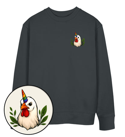 India Ink Grey Sweatshirt – Chicken Queercorn - Vegayn