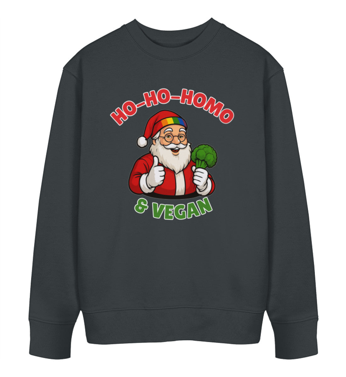 India Ink Grey Sweatshirt Christmas – Ho-Ho-Homo & Vegan - Vegayn